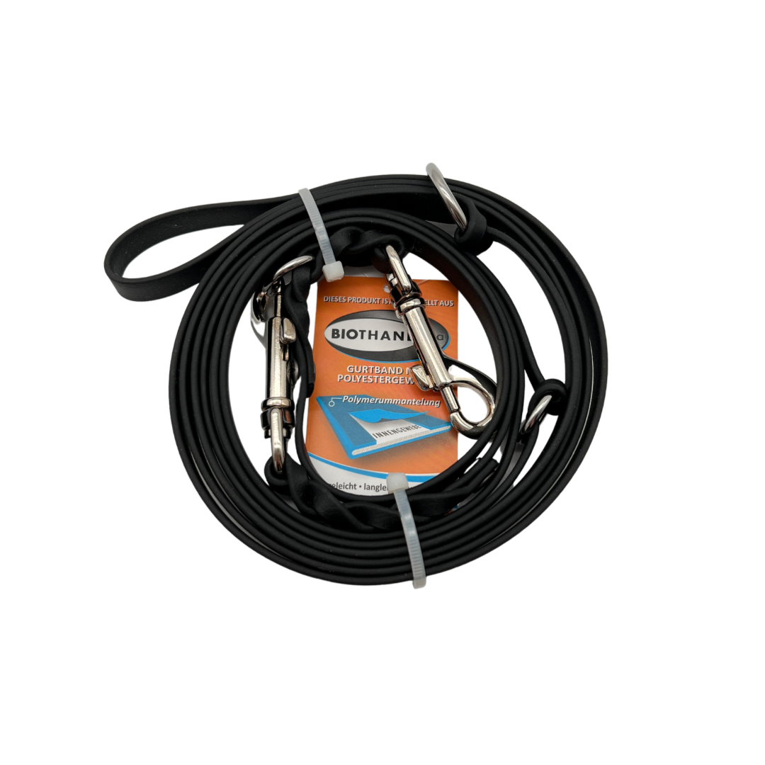 Biothane Leine Breite: 13mm, 3m/3fach Schwarz