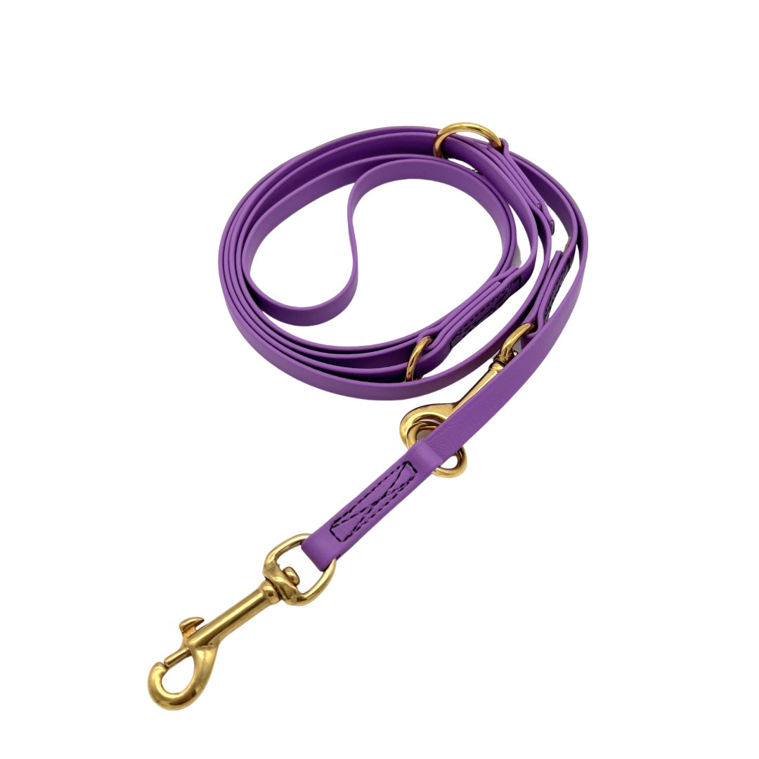 Biothane Leine Breite: 13mm, 2,5m/3fach Amethyst, Messing