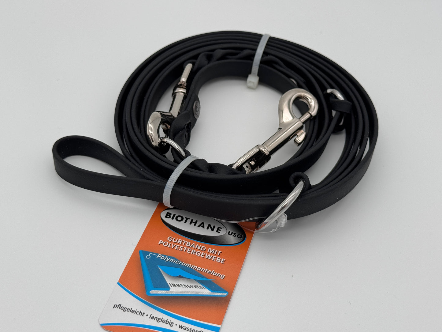 Biothane Leine Schwarz, 3m, 3fach, für Hunde 15-25kg (Kopie)