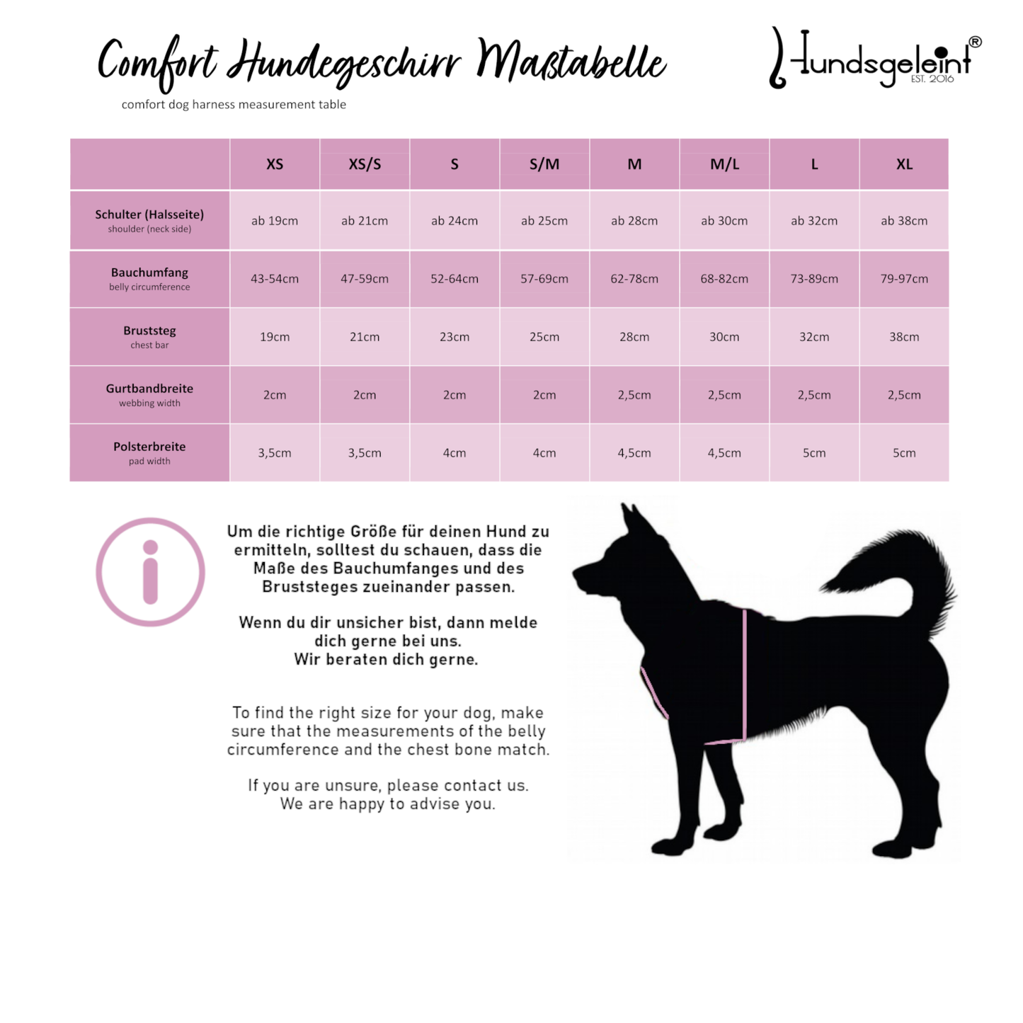 Hundegeschirr Comfort Konfigurator