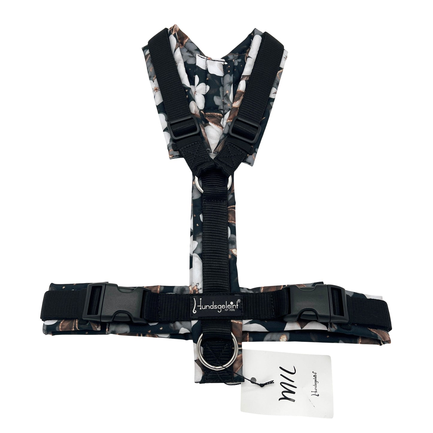 White Flowers x Schwarz, Gr. M/L